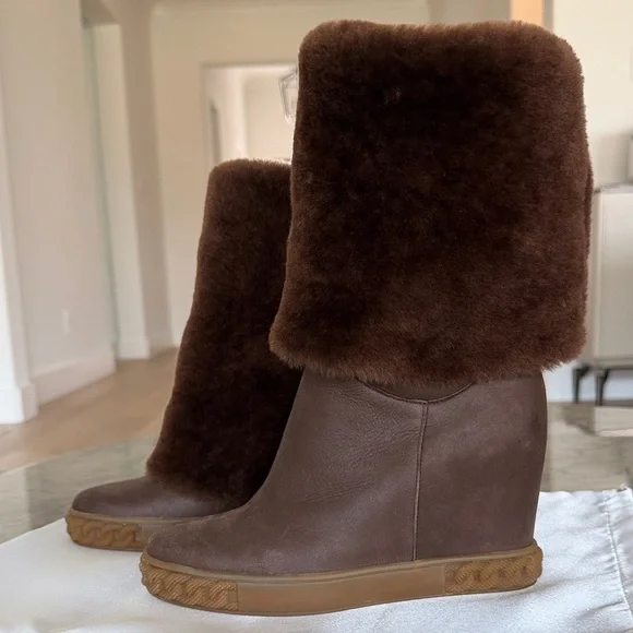 Brown Leather snow boots - Picture 2 of 6